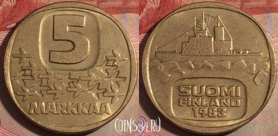 Финляндия 5 марок 1983 года, KM# 57, 151b-104