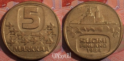 Финляндия 5 марок 1984 года, KM# 57, 183-065