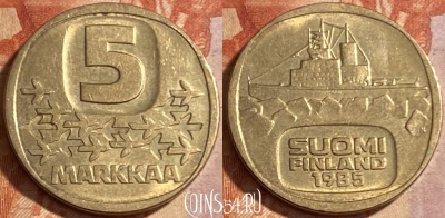 Финляндия 5 марок 1985 года, KM# 57, 481р-101 ♛