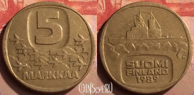 Финляндия 5 марок 1989 года, KM# 57, 423-126