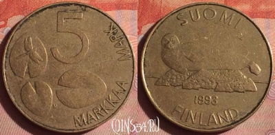 Финляндия 5 марок 1993 года, KM# 73, 048i-076
