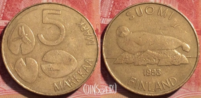 Финляндия 5 марок 1993 года, KM# 73, 067c-058