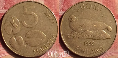 Финляндия 5 марок 1993 года, KM# 73, 096m-072