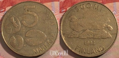 Финляндия 5 марок 1993 года, KM# 73, 143b-007
