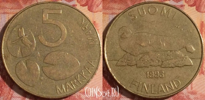Финляндия 5 марок 1993 года, KM# 73, 156a-008
