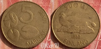 Финляндия 5 марок 1993 года, KM# 73, 337n-062
