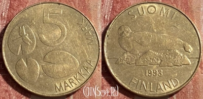 Финляндия 5 марок 1993 года, KM# 73, 463r-088