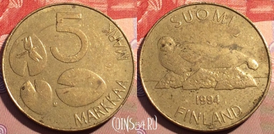 Финляндия 5 марок 1994 года, KM# 73, 092b-031