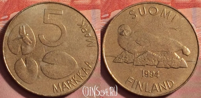 Финляндия 5 марок 1994 года, KM# 73, 210k-106