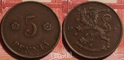 Финляндия 5 пенни 1920 года, KM# 22, b067-039