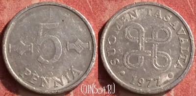 Финляндия 5 пенни 1977 года, KM# 45a, 362n-132