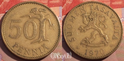 Финляндия 50 пенни 1970 года, KM# 48, 094d-045