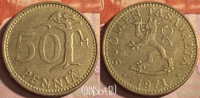 Финляндия 50 пенни 1971 года, KM# 48, 307p-074