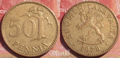 Финляндия 50 пенни 1978 года, KM# 48, 067c-144