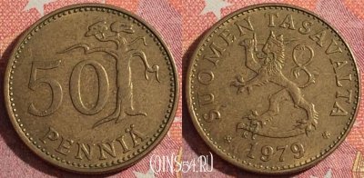 Финляндия 50 пенни 1979 года, KM# 48, 344-072