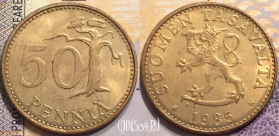 Финляндия 50 пенни 1985 года, KM# 48, 148-111