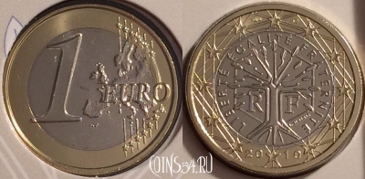 Франция 1 евро 2010 года, KM# 1413, BU, 401n-097 ♛