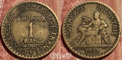 Франция 1 франк 1925 года, KM# 876, 461q-458 ♛