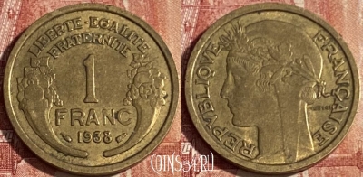 Франция 1 франк 1938 года, KM# 885, 419p-107 ♛