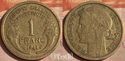 Франция 1 франк 1941 года, KM# 885, 384p-081 ♛