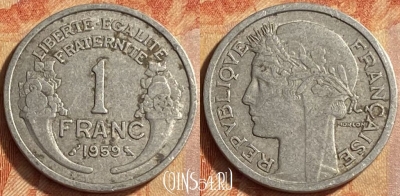 Франция 1 франк 1959 года, KM# 885a, 451o-080