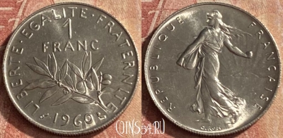 Франция 1 франк 1960 года, KM# 925, 149p-018