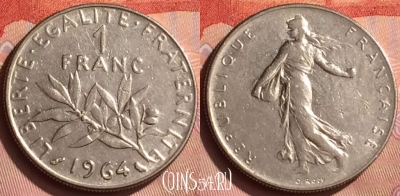 Франция 1 франк 1964 года, KM# 925, 244n-178