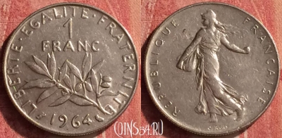 Франция 1 франк 1964 года, KM# 925, 366n-095