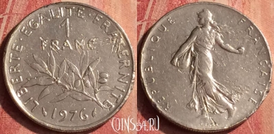 Франция 1 франк 1976 года, KM# 925, 388n-094
