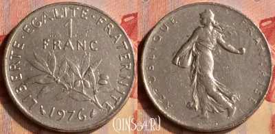 Франция 1 франк 1976 года, KM# 925, 402-105