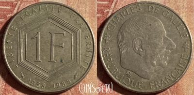 Франция 1 франк 1988 года, KM# 963, 151p-101 ♛