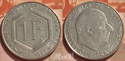 Франция 1 франк 1988 года, KM# 963, 349q-043 ♛