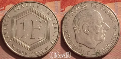 Франция 1 франк 1988 года, KM# 963, 367k-093