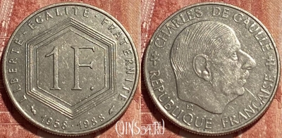 Франция 1 франк 1988 года, KM# 963, 372q-139 ♛