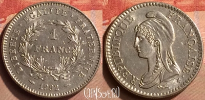 Франция 1 франк 1992 года, KM# 1004, 424-124