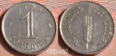 Франция 1 сантим 1970 года, KM# 928, 311o-112