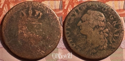 Франция 1 соль 1777-1791 г., KM# 578, 403s-130