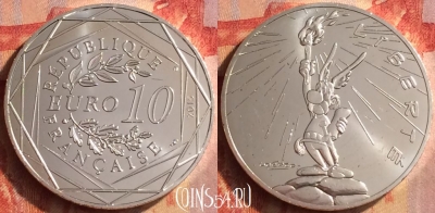 Франция 10 евро 2015 года Ag, KM# 2280, 401o-156 ♛