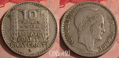 Франция 10 франков 1948 года B, KM# 909, 325o-040