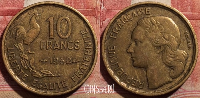 Франция 10 франков 1952 года, KM# 915, 211-104