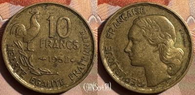 Франция 10 франков 1952 года, KM# 915, 340s-080