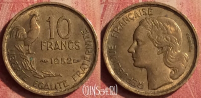Франция 10 франков 1952 года, KM# 915, 386n-053