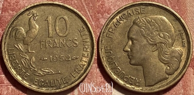 Франция 10 франков 1952 года, KM# 915, 461q-329 ♛
