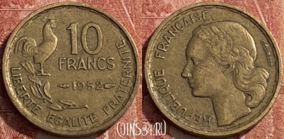 Франция 10 франков 1952 года, KM# 915, 462q-343