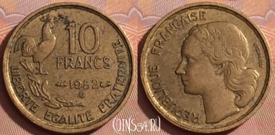 Франция 10 франков 1952 года B, KM# 915, 359k-115