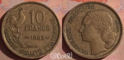 Франция 10 франков 1953 года, KM# 915, 054i-108