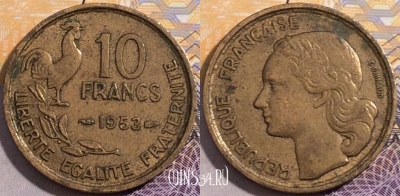 Франция 10 франков 1953 года, KM# 915,