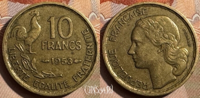 Франция 10 франков 1953 года, KM# 915, 336s-106