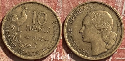 Франция 10 франков 1953 B, KM# 915, 463r-472