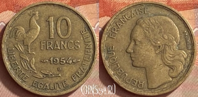 Франция 10 франков 1954 B, KM# 915, 414o-096 ♛